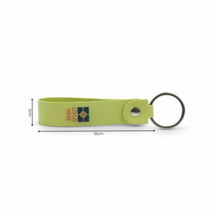 Llavero de cuero PU con lazo, colorido, promocional, regalo corporativo, fabricante OEM, color verde lima o personalizado - Product Image 3