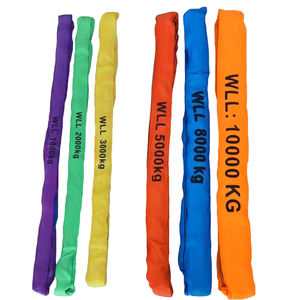 1Ton 2.5m/5mポリエステル繊維エンドレスソフトラウンドウェビングベルトスリング用リフティング - Product Image 6