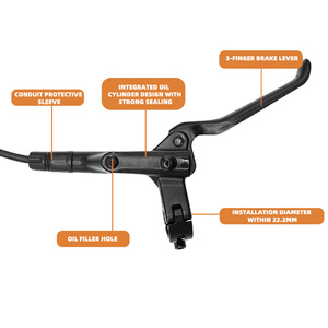 בלם דיסק הידראולי עם ארבע בוכנות, קליפר בלם דיסק הידראולי דו-צדדי אוניברסלי לאופני הרים - Product Image 5