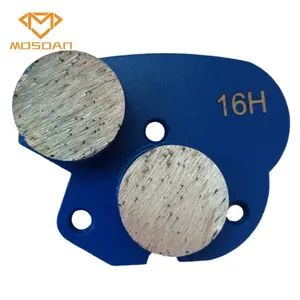 Chão de concreto duplo botões segmento diamante esmerilhamento placa de sapato para sistema de polimento airtec
