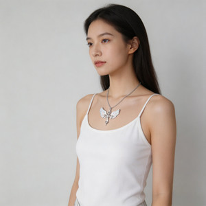 Collares con Colgante <span class=keywords><strong>de</strong></span> Cruz y Alas <span class=keywords><strong>de</strong></span> Ángel Estilo Y2K para Mujer, Cadena <span class=keywords><strong>de</strong></span> Acero Inoxidable, Joyería Subcultural - Product Image 3
