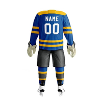 Vente en gros d'usine : Uniforme de hockey sur glace 100 % polyester respirant, cousu, séchage rapide, écologique, noms d'équipe personnalisés