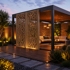 Panel Divisorio WPC para Jardín y Terraza, Diseño Moderno, Resistente al Clima, Anti-Humedad, Fácil Montaje y Mínimo Mantenimiento - Product Image 3