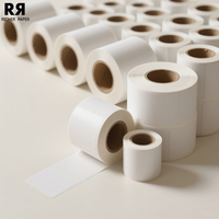 Étiquettes thermiques auto-adhésives avec logo d'impression personnalisé Rouleau d'emballage d'autocollants Autocollants d'étiquettes en vinyle en papier blanc vierge par sublimation