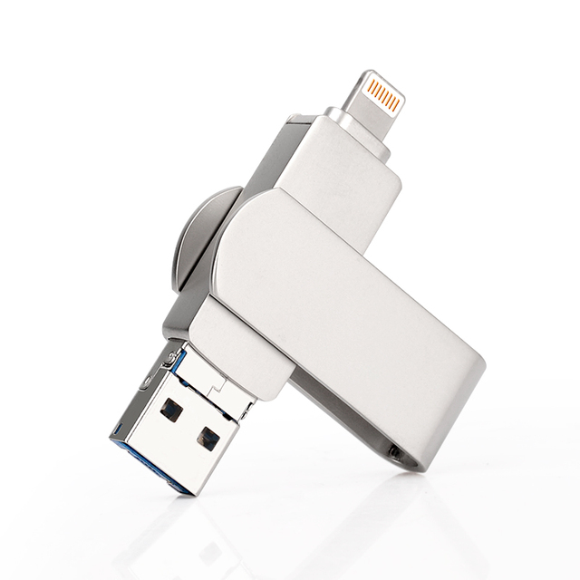 Factory Custom USB Memory Drive 2tb Pendrive OTG 64gb 128gb USB 3.0 Metal 3 in One USB Flash Drive