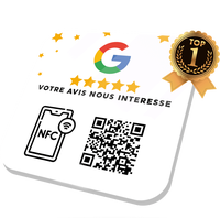 Plaque NFC en acrylique programmable pour avis Google, plaque RFID à tapoter avec dos adhésif, autocollant NFC programmable URL étanche