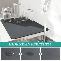 Tapis de séchage en diatomite absorbant l'eau, tapis de drainage de cuisine, tapis de séchage de vaisselle en terre de diatomée
