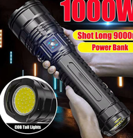 Lampe torche LED rechargeable par USB 100000 lumens, haute luminosité, longue portée, lampe torche tactique portable, étanche, lampes torche LED