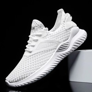 Summer Breathable <b>Thin</b> Mesh Lace-Up Shoes for Men Black Lightweight Sporty Casual Running Anti-Slip Large Mesh Hollowed-Out - Product Image 5