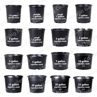 Pots en plastique PP noir pour pépinière, 5 gallons, biodégradables, écologiques, durables, recyclés, avec trous de drainage pour arbres, fleurs, arbustes