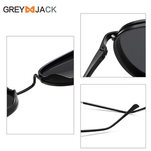 Gafas de Sol Redondas Greyjack, Montura Negra TR90, Polarizadas UV400, Estilo Urbano Unisex - Product Image 1