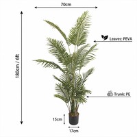 Großhandel Große Künstliche Palme 1,8m Tropischer Kunstbaum für Wohnzimmer Einkaufszentrum Büro und Hotel Dekoration