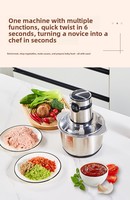 Penggiling Daging Multifungsi Stainless Steel Pembuat Makanan Bayi 2000W Pengolah Makanan Elektrik 3 Pengaturan Kecepatan Gigi Dapat Disesuaikan