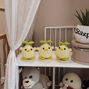 Adorable Peluche <span class=keywords><strong>de</strong></span> Pollito Tejido a Crochet, Muñeco Artesanal <span class=keywords><strong>de</strong></span> Ganchillo, Relleno <span class=keywords><strong>de</strong></span> Algodón PP Súper Suave, Ecológico, Personalización ODM - Product Image 5