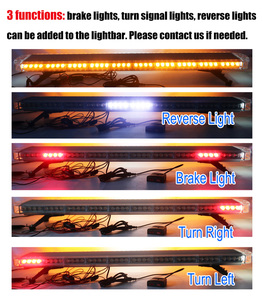 Biaochi 96 Barra de luces de advertencia LED delgada plata blanco aluminio 48 '122CM Barra de luz estroboscópica DE EMERGENCIA impermeable IP <span class=keywords><strong>65</strong></span> para cargador - Product Image 5