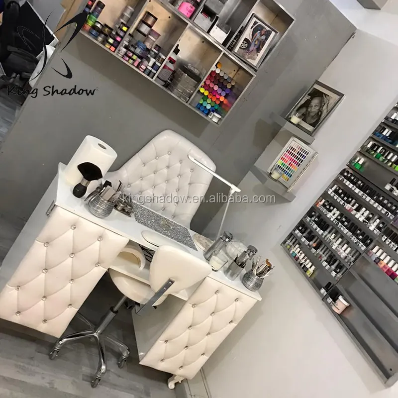 Beauty salon furniture nails equipment manicure desk and chair leather nail artist tables luxury nail table