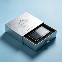 Boîte à ouverture latérale avec impression laser irisée et insert en mousse noire pour écran intelligent, cadeau électronique haut de gamme