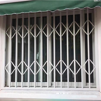 Puertas de seguridad retráctiles, enrejados de aluminio, antirrobo, para ventanas