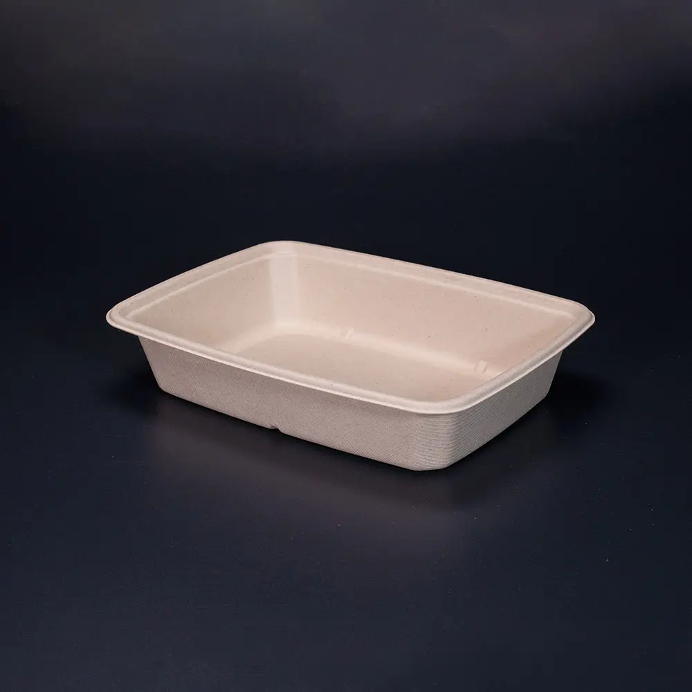 Bol carré en bagasse de 30oz Cuisine biodégradable Bol de vaisselle en bagasse de canne à sucre à salade en fibres écologiques