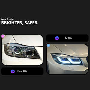 AURON Auto Lighting 12V New LED Headlights 36W 6000 lm Dual Color Retrofit Upgrade for 3 Series E90 2005-2012 6000K DRLS D2H - Product Image 5