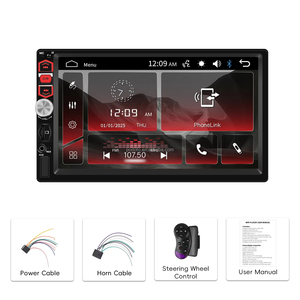 วิทยุติดรถยนต์ Podofo แบบ Double Din หน้าจอสัมผัส 7 นิ้ว MP5 พร้อมระบบเชื่อมต่อโทรศัพท์แบบใช้สาย/BT/FM/SWC รองรับ OEM/ODM ขายส่ง - Product Image 6