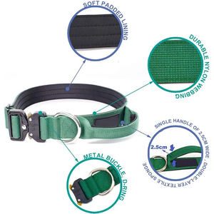 <span class=keywords><strong>Collar</strong></span> de perro grande personalizado profesional de nailon ultra ancho resistente de 4 cm <span class=keywords><strong>Collar</strong></span> de perro táctico de acero inoxidable - Product Image 5