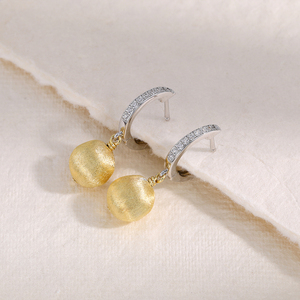 <span class=keywords><strong>Orecchini</strong></span> Pendenti di Lusso Italiani in <span class=keywords><strong>Argento</strong></span> 925 Placcato Oro con Zirconi Scintillanti, Gioielli di Alta Gamma per Matrimoni - Product Image 2