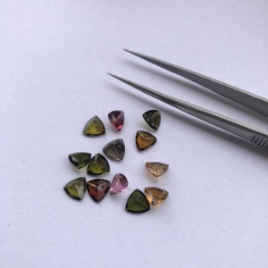 Piedra de Turmalina Natural Multicolor de 4mm 6mm, Corte Trillón Facetado, Gema Suelta Semipreciosa para Joyería, Piedra Real en Línea - Product Image 1