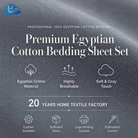 Parure de draps pliés en coton égyptien uni de qualité durable, anti-boulochage, 300 fils, certifiée BSCI et ISO9001, par Cloudland