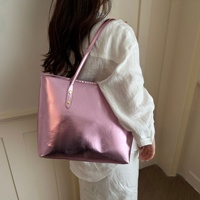 Tas Tote Terbaru 2026 Kapasitas Besar Modis Wanita dengan Ritsleting, Gaya Urban Simpel Korea, Warna Solid