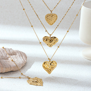 قلادة بقلادة على شكل قلب من الفولاذ المقاوم للصدأ مع الزركون، هدية عيد الحب مع شهادة CE - Product Image 2