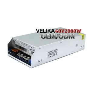 Regulated PFC 24VDC Power Supply Switching 60V 2000W Driver Transformers 110V 220V AC To DC SMPS for LED Light CCTV Motor