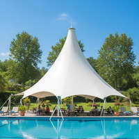 Tente de couverture de piscine extérieure sur mesure en PVDF à grande portée, auvent pare-soleil, structure de tente à membrane tendue pour parc et villa