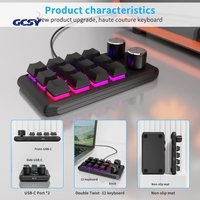 Clavier mécanique macro multifonctionnel avec 12 touches personnalisables 2 boutons - Clavier de jeu RGB à une main programmable