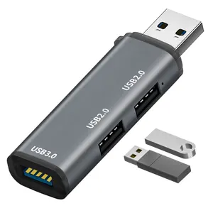 ADS-302A Adaptador de hub USB multiportas 2*USB 2.0 + 1*USB3.0 3 em 1 para laptop, notebook, Android, 3 portas, estação de doca de hub USB