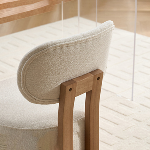 OE HOME Ensemble de 2 chaises de salle à manger en bois, modernes, convertibles, avec revêtement en tissu écologique, pieds en bois massif, pour la maison - Product Image 5
