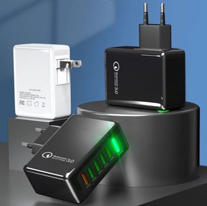 New Design 5-port USB QC3.0 Fast Charging Head Android Mobile Phone Travel Wall Charger - Product Image 2