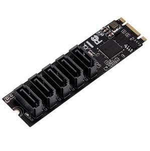 M.2 (Pcie <span class=keywords><strong>3</strong></span>.0) Naar 5 Poorten Sata Iii 6G Ssd Adapter Met Sataiii Kabel Ondersteuning Uefi - Product Image 1