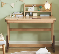 E2165 Table et bureau d'apprentissage et d'étude en bois de hêtre multifonctionnel réglable pour enfants et enfants et étudiants