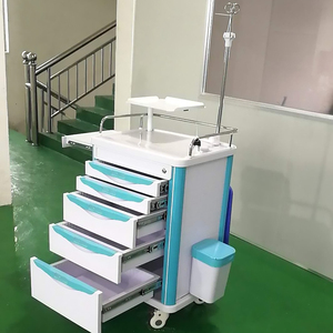 Chariot d'anesthésie médical certifié CE Classe II I Care avec roues, chariot d'urgence en ABS, modèle HS-AT 850, garantie de 2 ans - Product Image 2