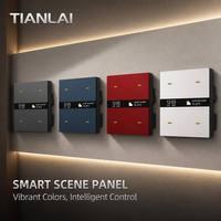 Interrupteur intelligent Tianlai M15 à 4 touches programmables avec affichage de l'heure et de la météo, panneau mural Zigbee 3.0 pour la domotique