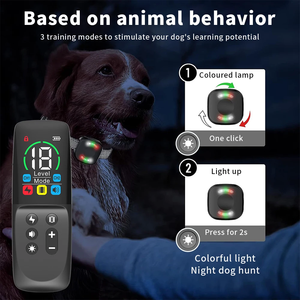 Pantalla LCD 00M Control remoto entrenador de perros Color Anti ladridos Pet Shock <span class=keywords><strong>Collar</strong></span> impermeable <span class=keywords><strong>Collar</strong></span> de entrenamiento para perros - Product Image 3