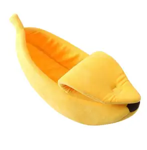 Soft Cute Banana Shape Pet Bed Dog Cat Winter Soft Plush Pet Dog Cat Bed