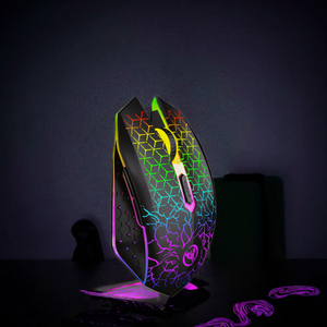 New Arrival 3D chế độ kép RGB Backlit Chuột chơi game Ergonomic 6-nút có thể sạc lại 500mAh quang không dây máy tính bảng tay phải - Product Image 3