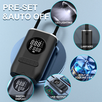 Pompe à air numérique portable pour pneus de voiture/vélo/moto, ABS 7.4V, mini gonfleur électrique sans fil, moniteur de pression des pneus, LED