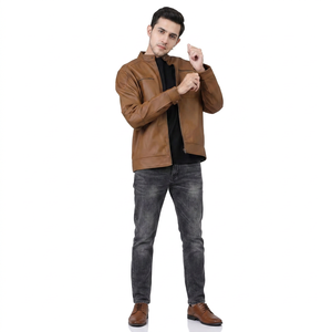 Veste en cuir de style vintage pour homme Finer Threads avec options de logo personnalisé, design respirant, prix réduit - Product Image 1