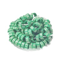 Bagues pour oiseaux de 9 mm en résine plastique, couleur émeraude, personnalisables avec logo laser pour pinsons