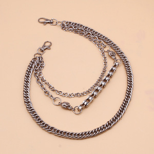 Skull Multi Layer Waist <b>Chain</b> Punk Hip Hop Men's Pants <b>Chain</b> Tibetan Silver Nightclub Fashion Body <b>Chain</b> - Product Image 4