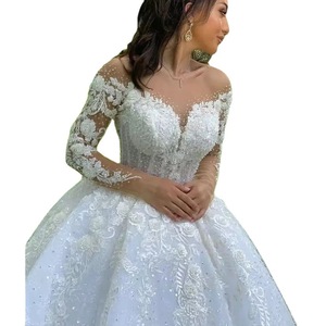 Abito da Sposa Bianco Elegante <span class=keywords><strong>Taglie</strong></span> Forti di Fabbricazione Turca per <span class=keywords><strong>Donna</strong></span> - Product Image 3