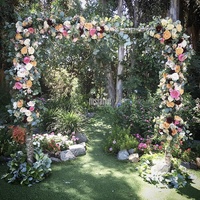 MSFAME Fournitures de décoration de mariage en bord de mer, fleurs artificielles, arche de fleurs, panneau mural de fleurs, toile de fond